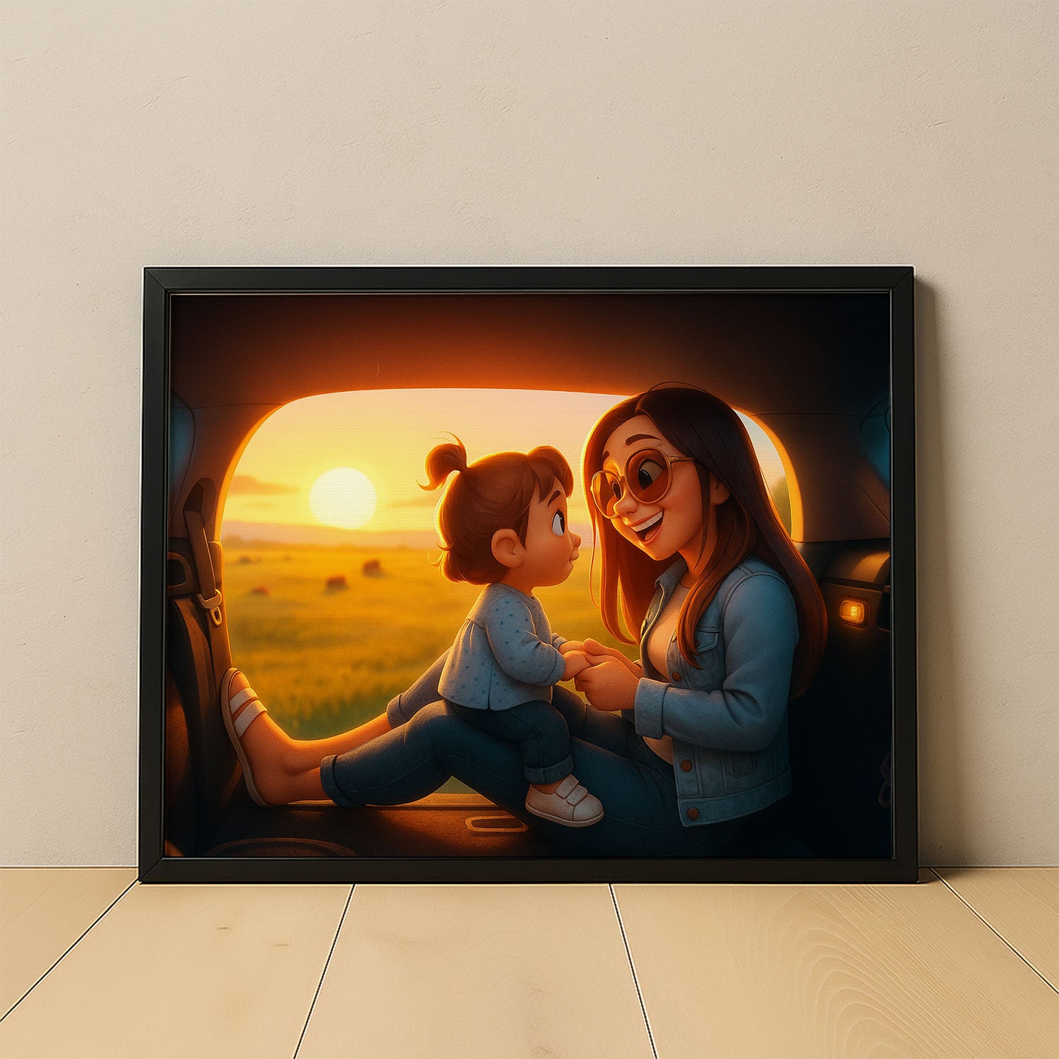 Heartwarming Disney-Inspired Art of a Mother and Baby: Cozy Moments Captured in Enchanting Illustrative Style
 - 1