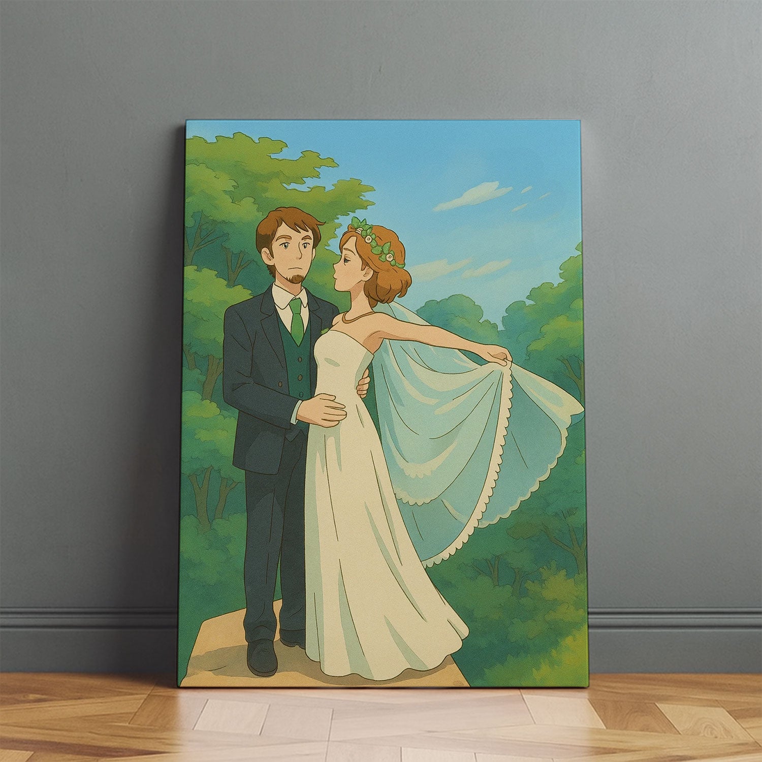 Romantic Animated Wedding Portrait Art | Perfect Gift for Couples in Love
 - 1