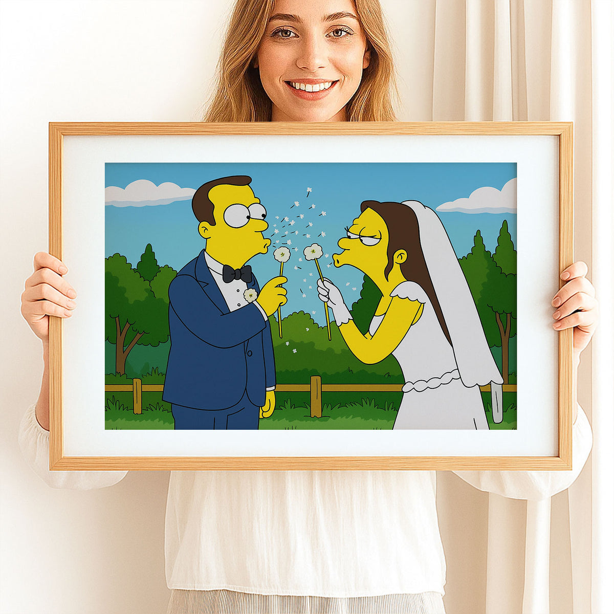 Charming Simpsons Wedding Art Print – Perfect Gift for Animation Lovers and Collectors
 - 1