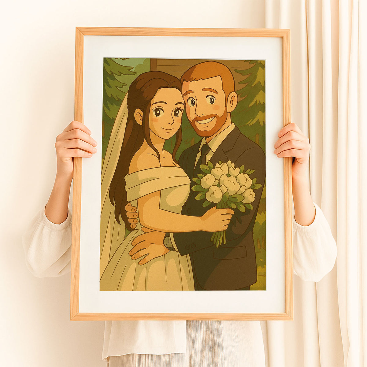 Captivating Anime-Style Wedding Couple Art Print – Perfect Gift for Newlyweds and Romantic Décor
 - 1