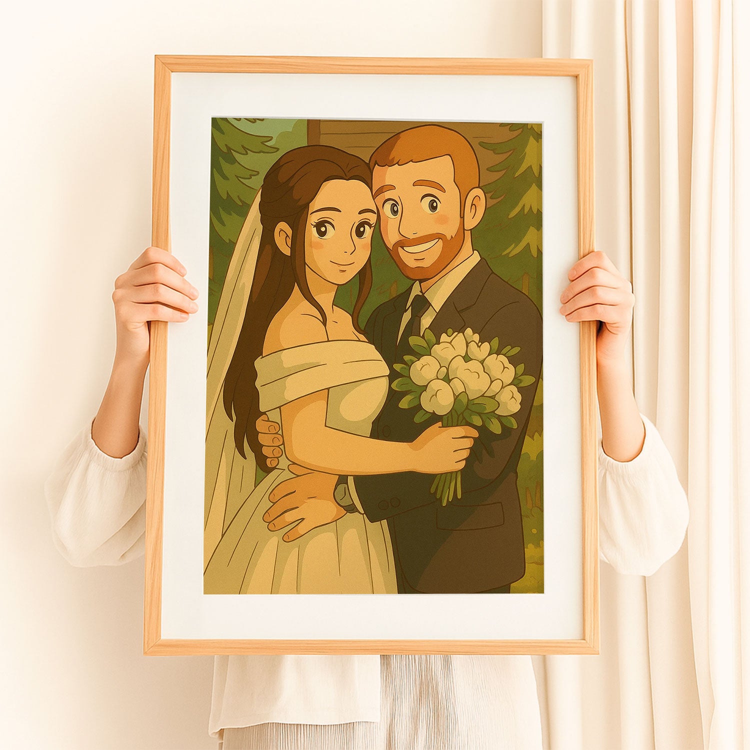Captivating Anime-Style Wedding Couple Art Print – Perfect Gift for Newlyweds and Romantic Décor
 - 1