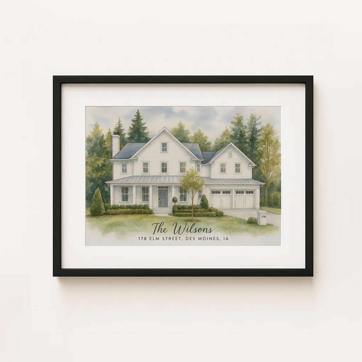 Personalized Watercolor House Portrait for The Johnsons at 710 Maple Lane – Beautiful Custom Home Art for Cherished Memories
 - 1