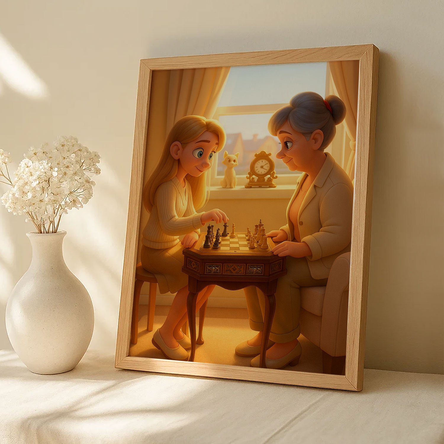 Charming Disney-Inspired Artwork of a Mother and Baby: Heartwarming Digital Illustration for Nursery Decor
 - 1