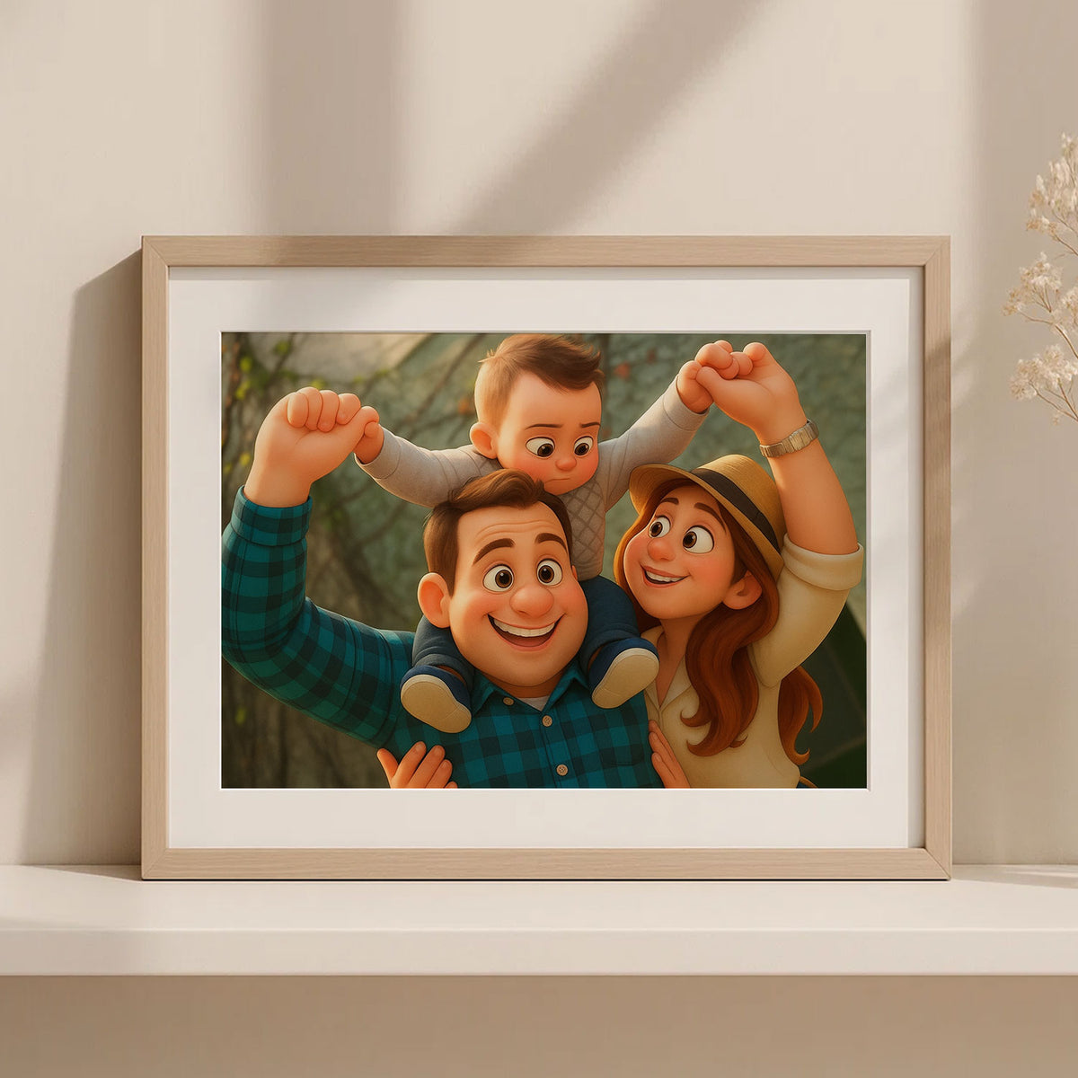 Whimsical Family Portrait - Heartwarming Cartoon Art Featuring Joyful Moments Captured in Vibrant Style
 - 2