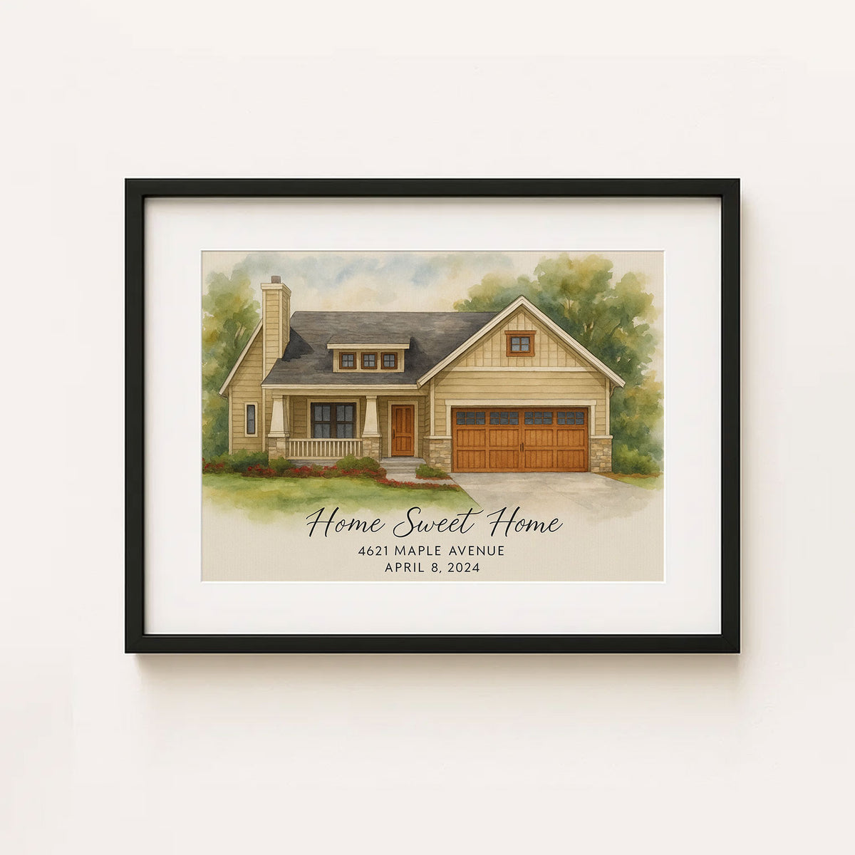 Custom Watercolor House Portrait - The Simmons Home at 534 Juniper Lane - Unique Wall Art for Home Decor
 - 2
