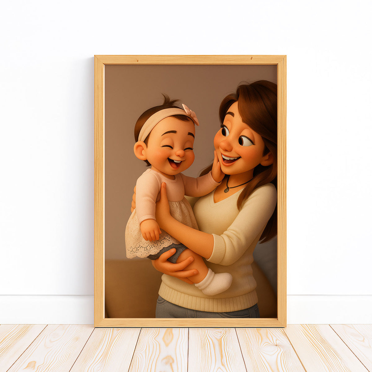 Charming Cartoon Style Mother and Baby Wall Art - Perfect for Nursery Decor and Gifts for New Moms
 - 2