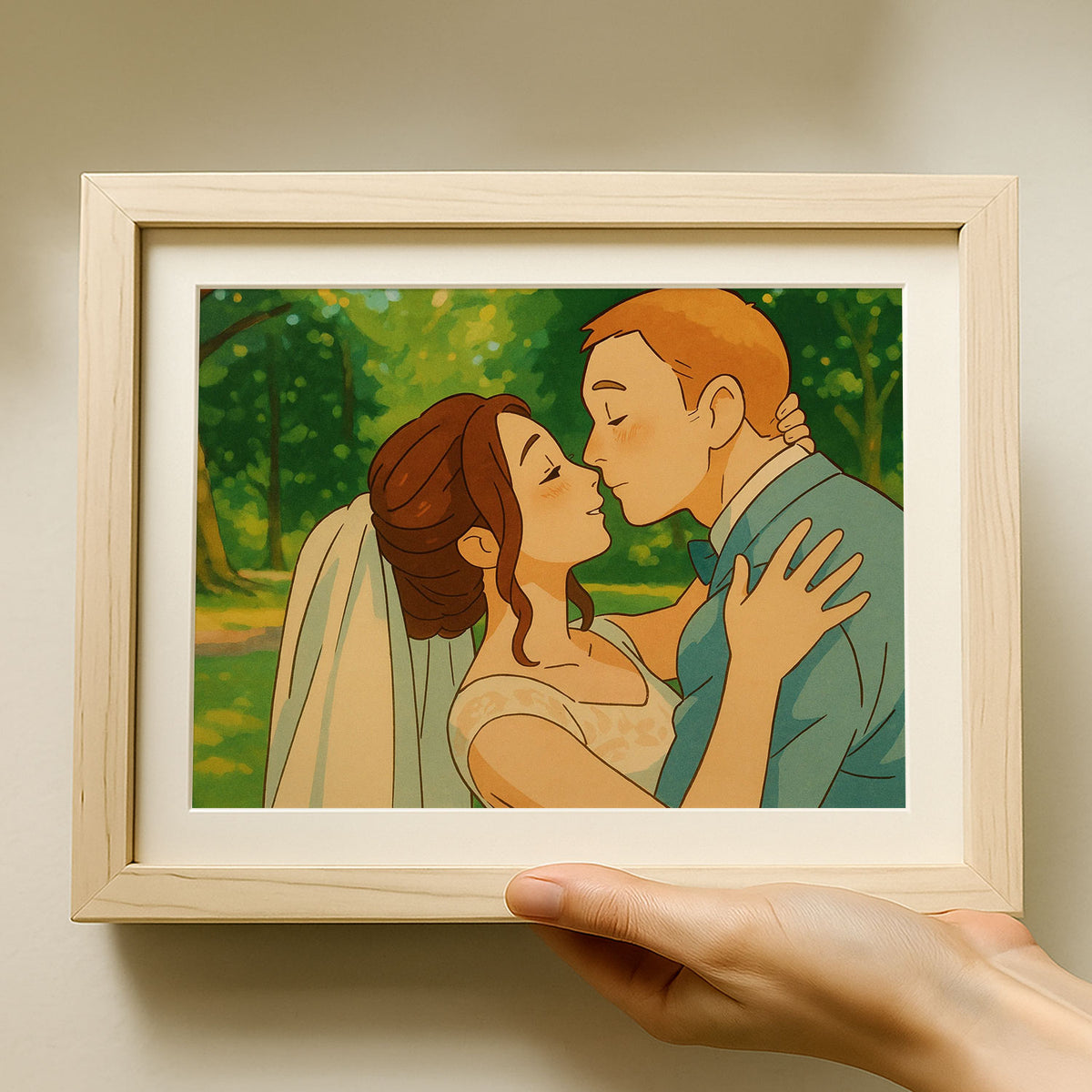 Romantic Wedding Couple Art Print | Stylish Illustration for Home Decor
 - 2