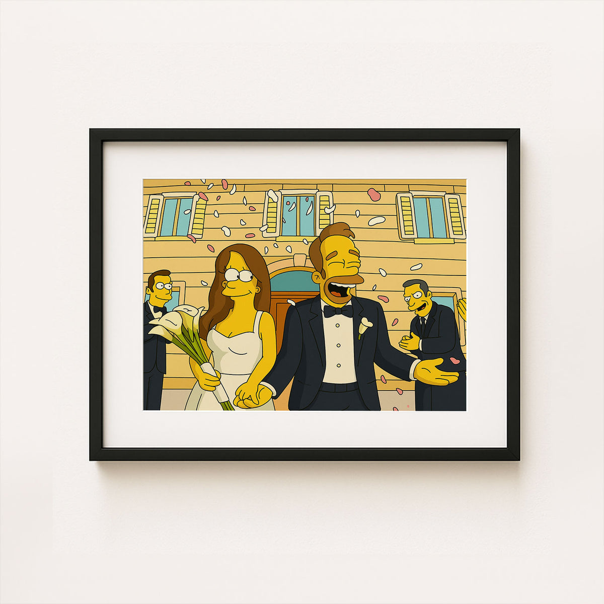 Whimsical Wedding Bliss: Cartoon Bride with Bubbles in Vibrant Illustration Style
 - 2