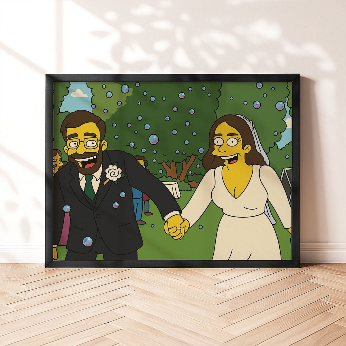 Charming Simpsons Wedding Art Print – Perfect Gift for Animation Lovers and Collectors
 - 2