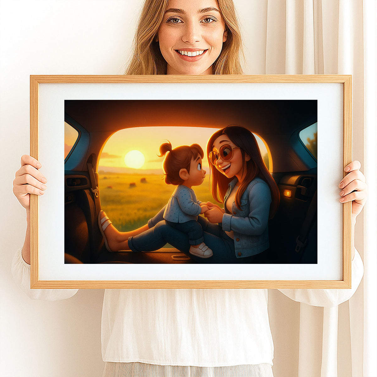 Heartwarming Disney-Inspired Art of a Mother and Baby: Cozy Moments Captured in Enchanting Illustrative Style
 - 2