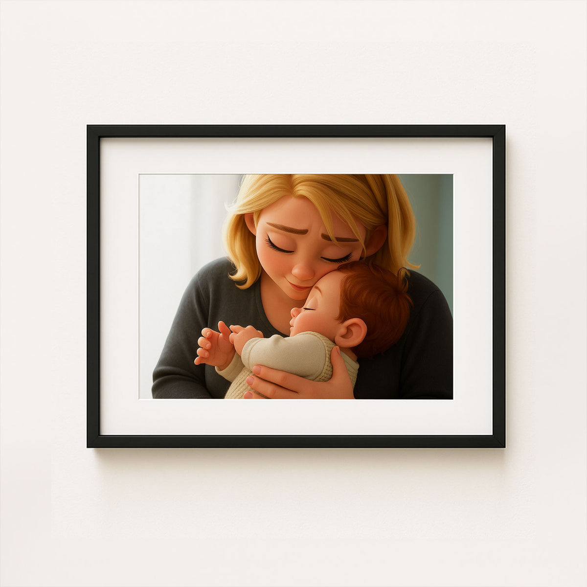 Heartwarming Disney-Inspired Art of a Mother and Baby: Cozy Moments Captured in Enchanting Illustrative Style
 - 3