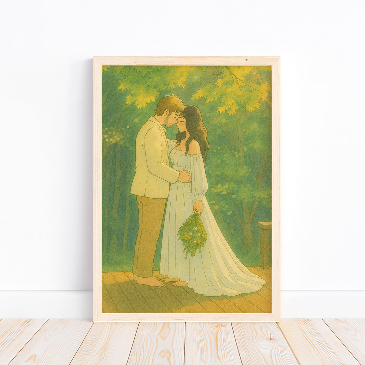 Captivating Anime-Style Wedding Couple Art Print – Perfect Gift for Newlyweds and Romantic Décor
 - 3