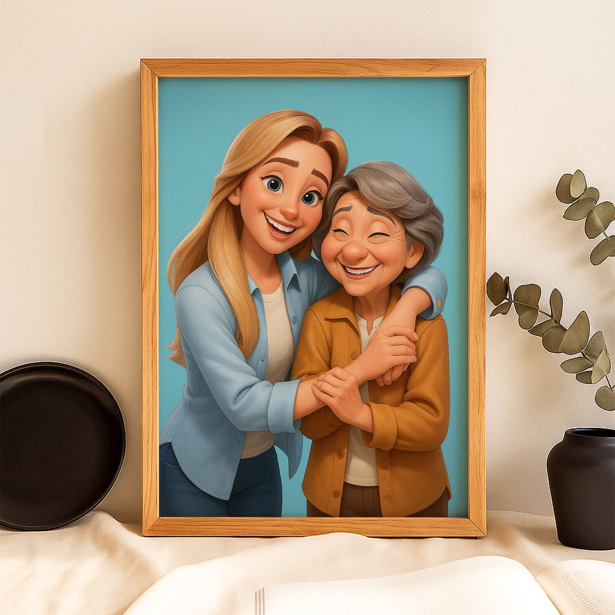 Charming Disney-Inspired Artwork of a Mother and Baby: Heartwarming Digital Illustration for Nursery Decor
 - 3