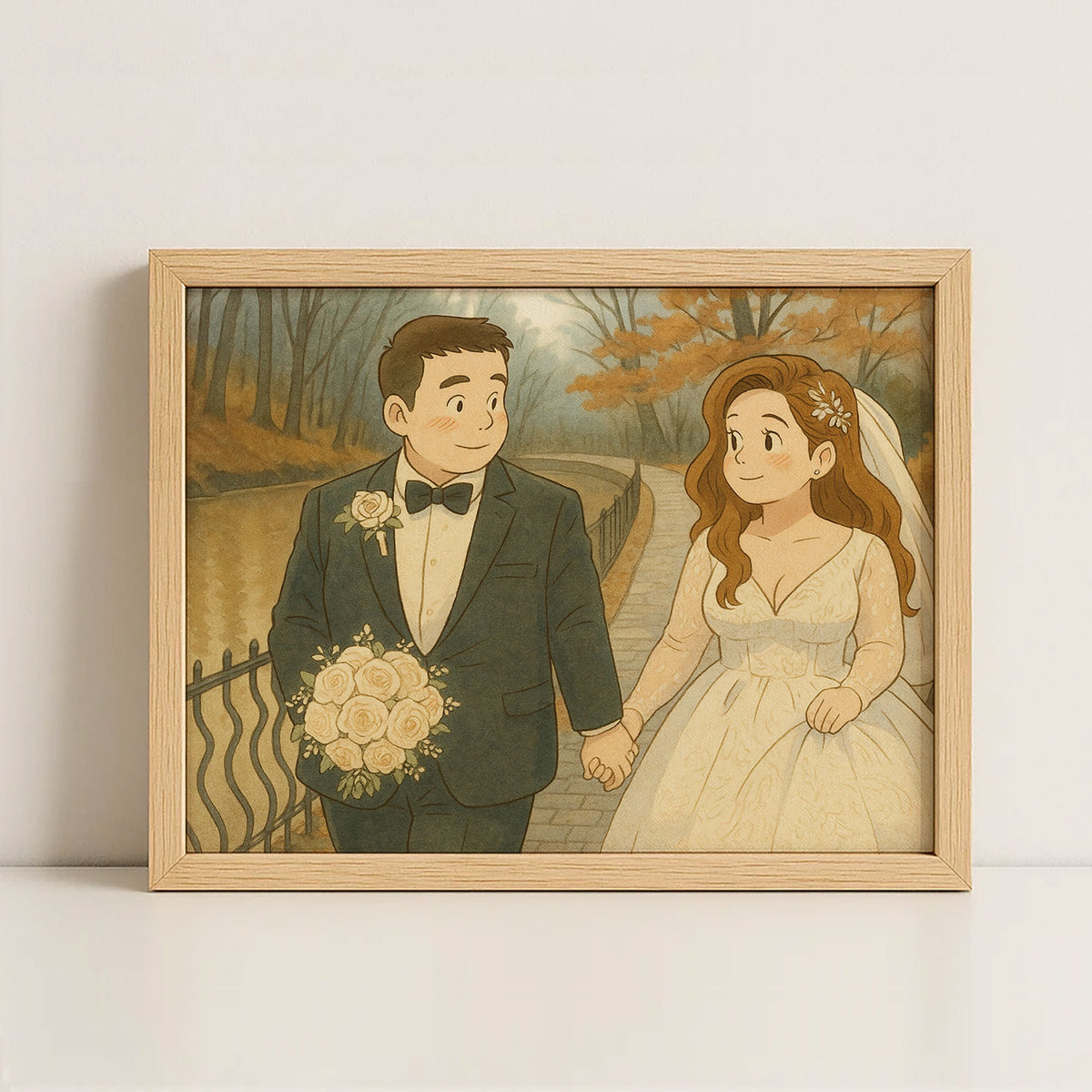 Romantic Wedding Couple Art Print | Stylish Illustration for Home Decor
 - 3