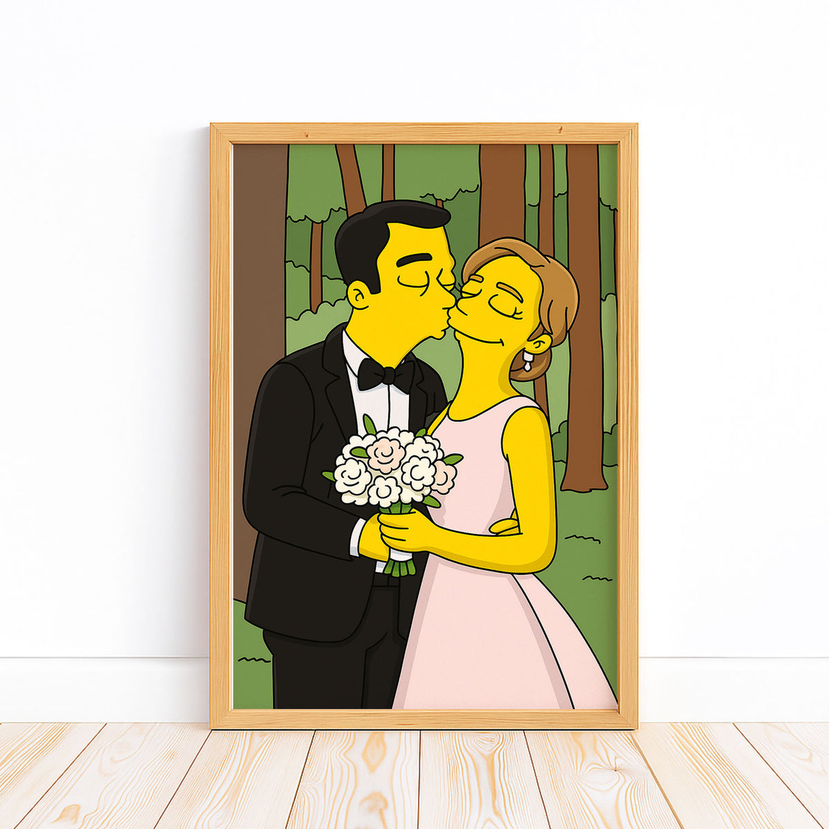 Whimsical Cartoon Wedding Art: Celebrate Love in a Fun, Simpsons-Inspired Style
 - 2