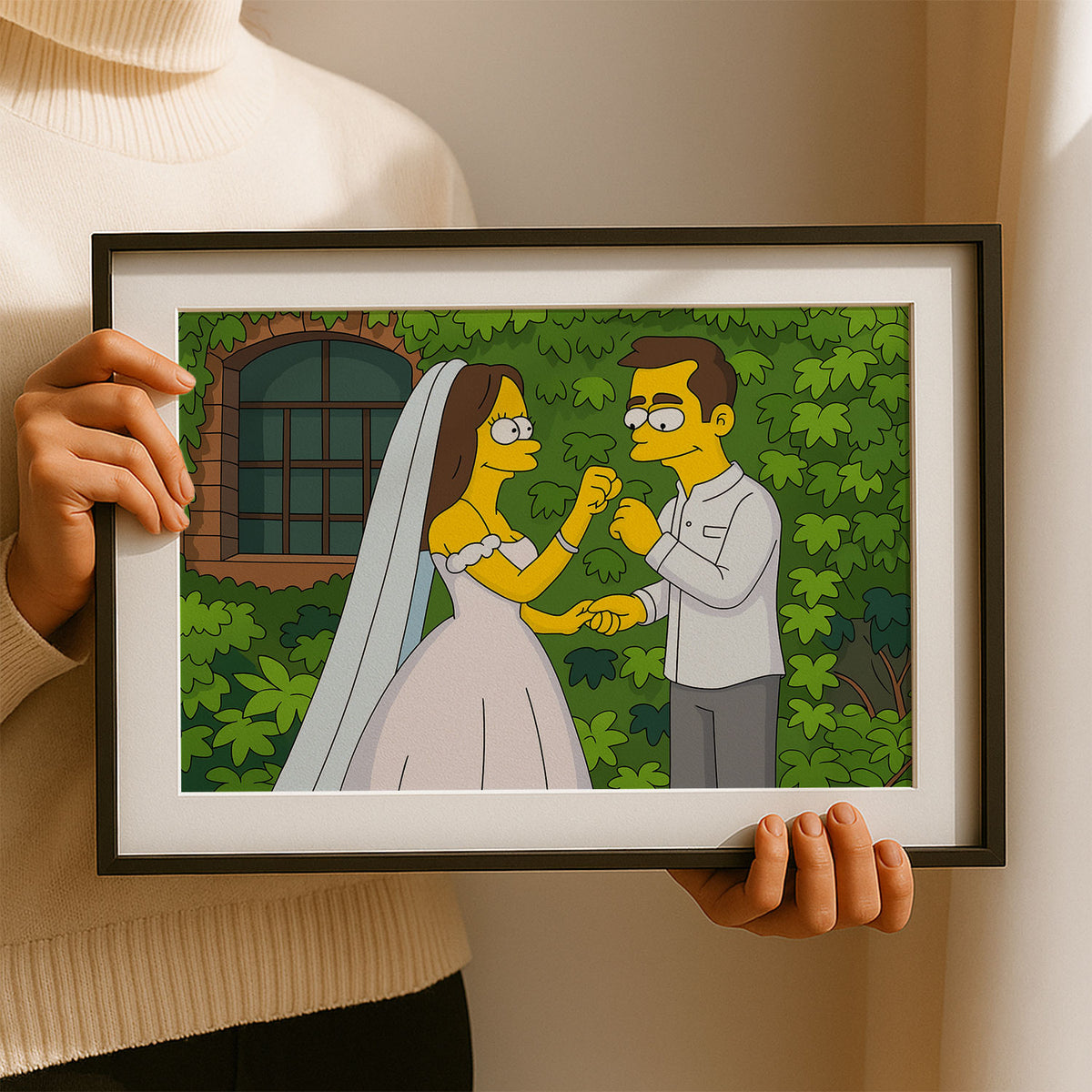 Charming Simpsons Wedding Art Print – Celebrate Love with Fun Cartoon Style Decor!
 - 3