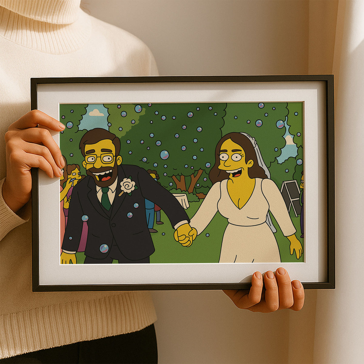 Charming Simpsons Wedding Art Print – Perfect Gift for Animation Lovers and Collectors
 - 3