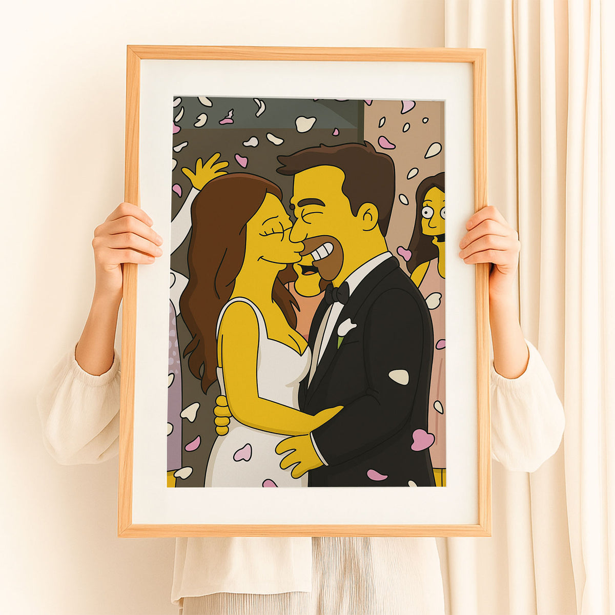 Charming Simpsons Wedding Art Print - Homage to Love in Vibrant Cartoon Style
 - 3