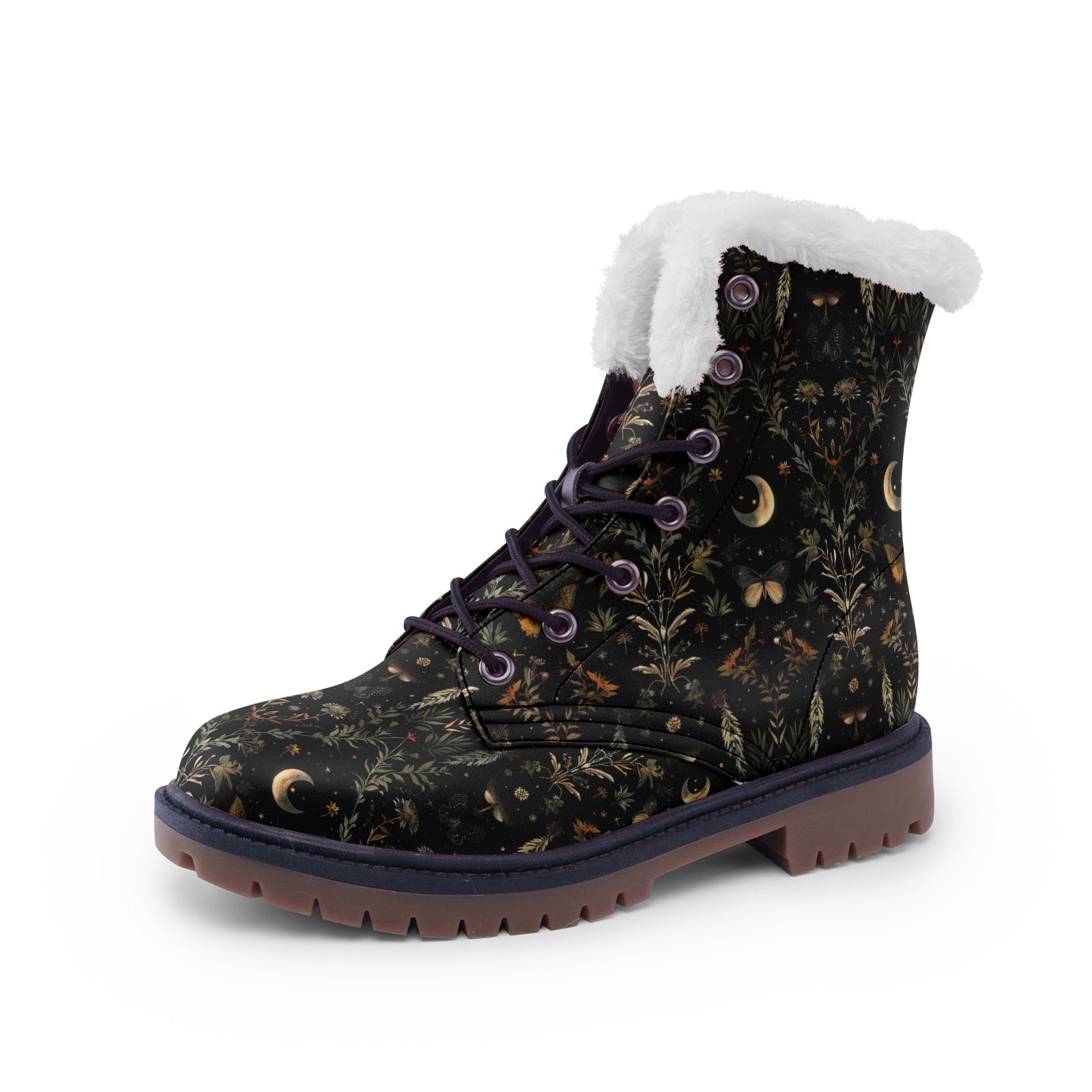 Moon Butterfly Floral Winter Boots