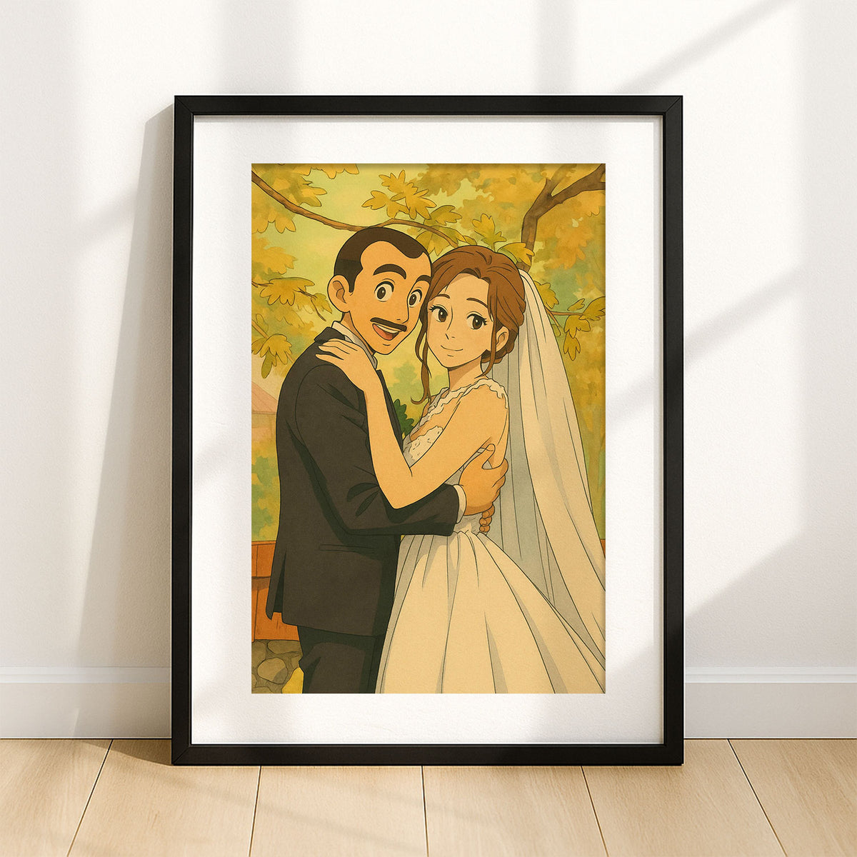 Charming Anime-Style Wedding Artwork: Celebrate Love with Unique Hand-Drawn Portrait of Bride and Groom
 - 4