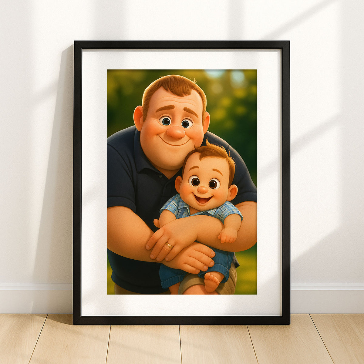 Heartwarming Mother-Daughter Portrait in Vibrant Cartoon Style | Perfect Wall Art for Family Spaces
 - 4