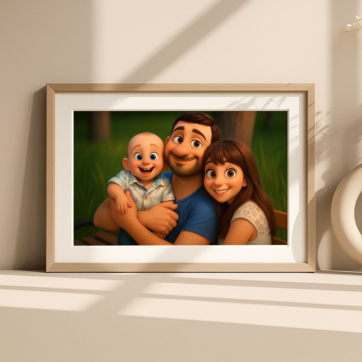 Charming Family Portrait in Playful Cartoon Style – Celebrate Love and Joy in Art
 - 4
