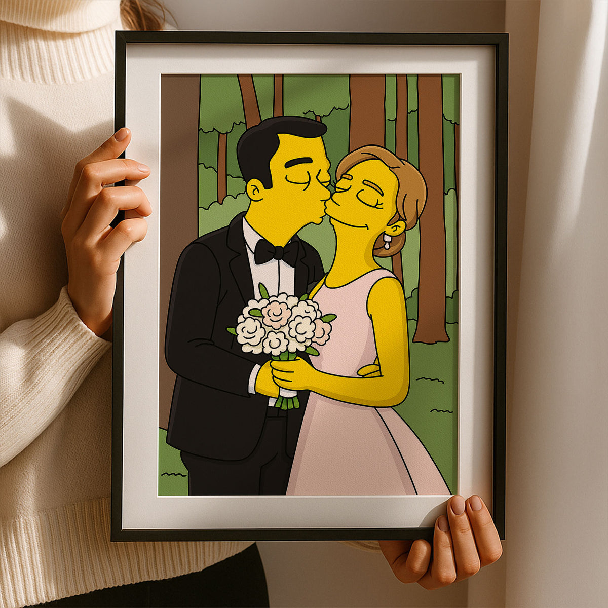 Whimsical Cartoon Wedding Art: Celebrate Love in a Fun, Simpsons-Inspired Style
 - 3