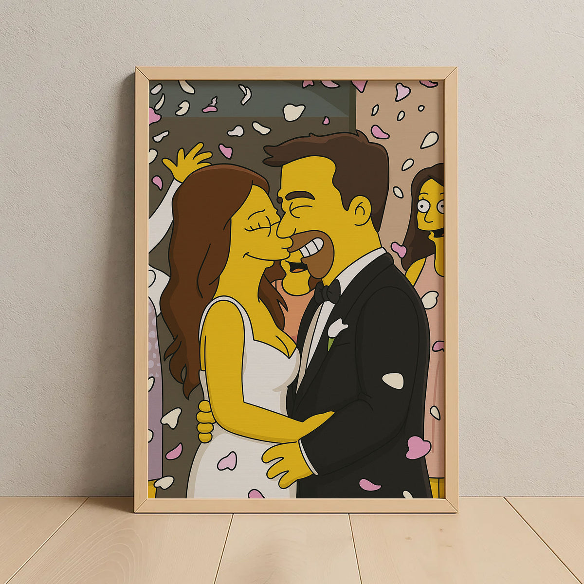 Whimsical Simpsons Wedding Art Print – Celebrate Love with Fun Cartoon Style Decor
 - 4