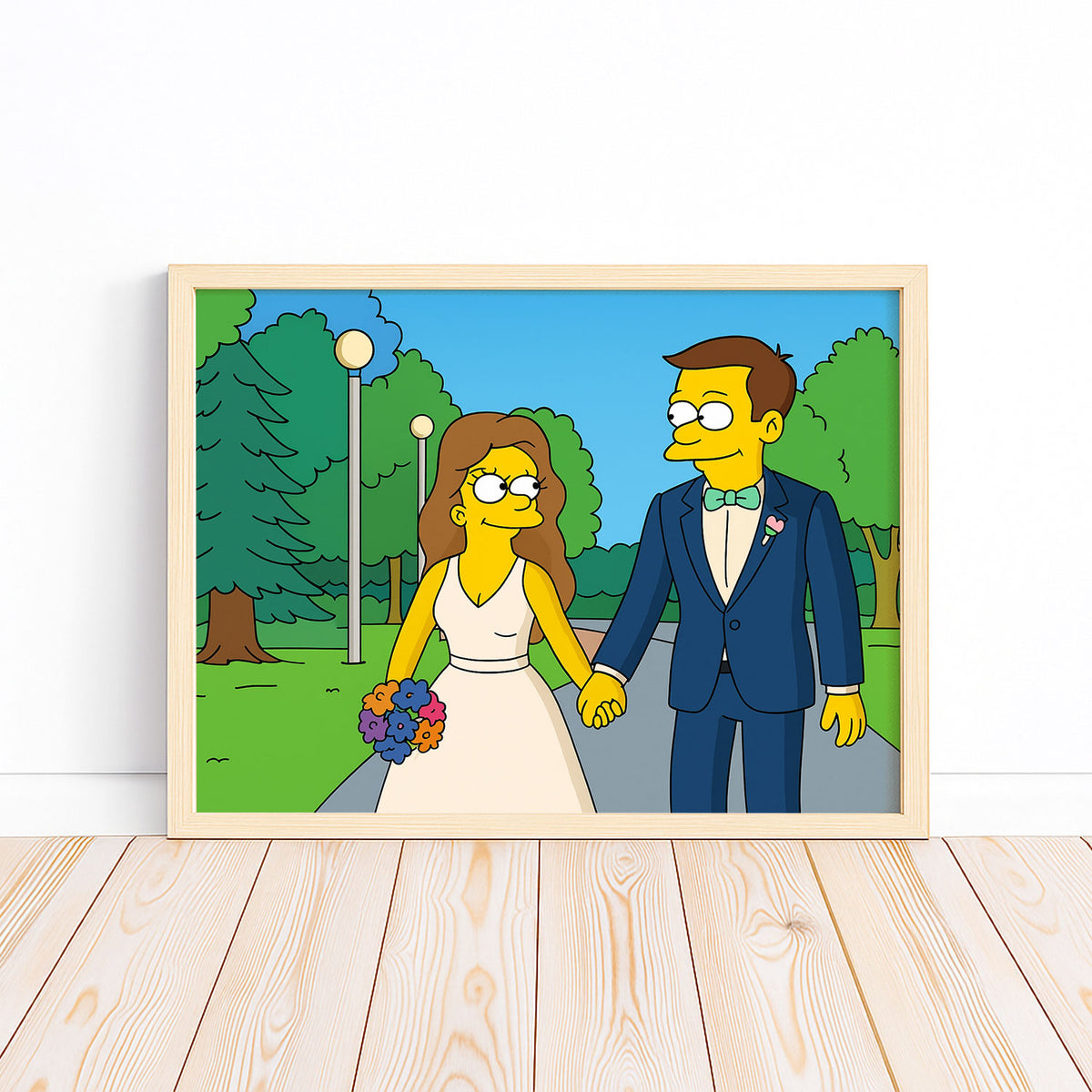 Charming Simpsons Wedding Art Print – Perfect Gift for Animation Lovers and Collectors
 - 4