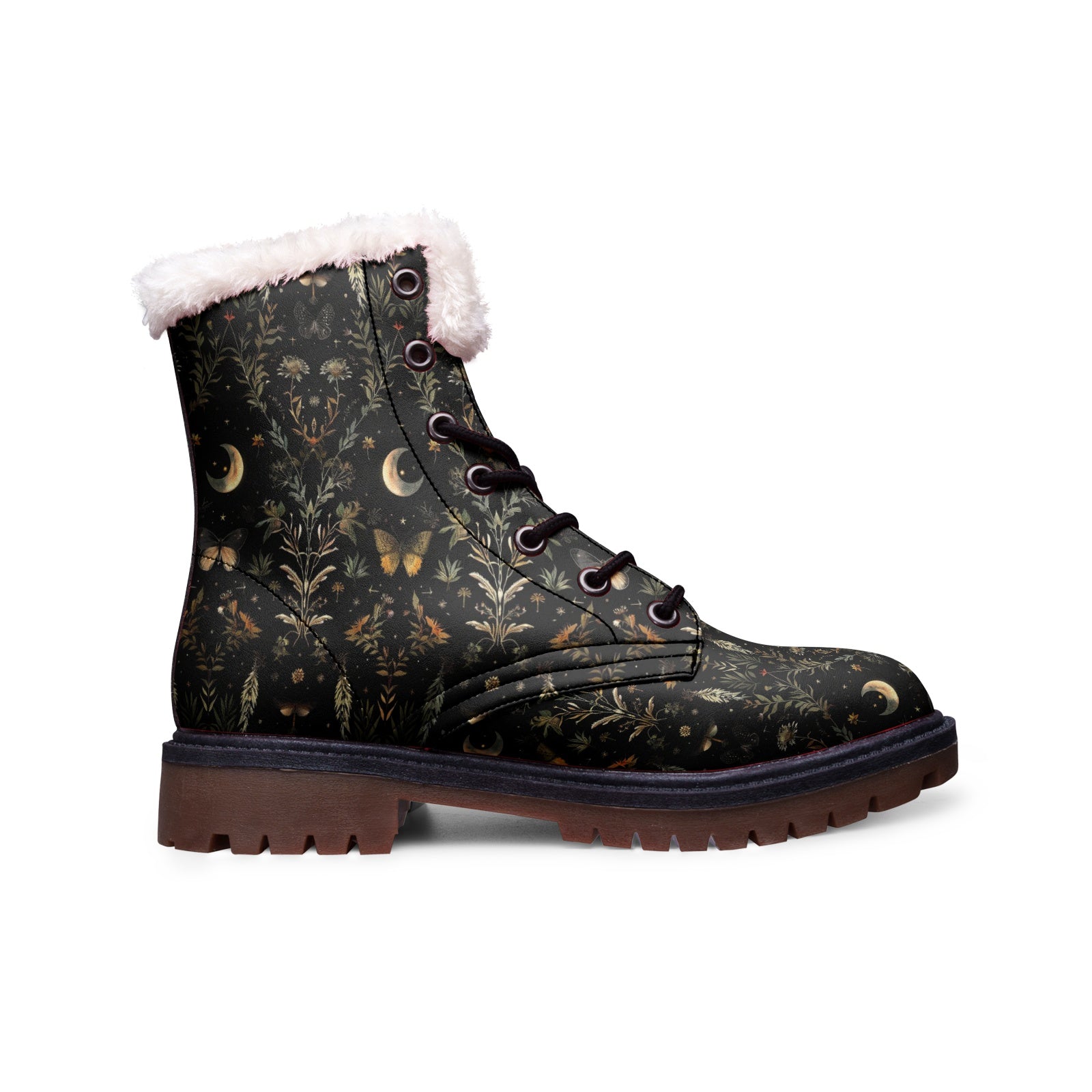 Moon Butterfly Floral Winter Boots
