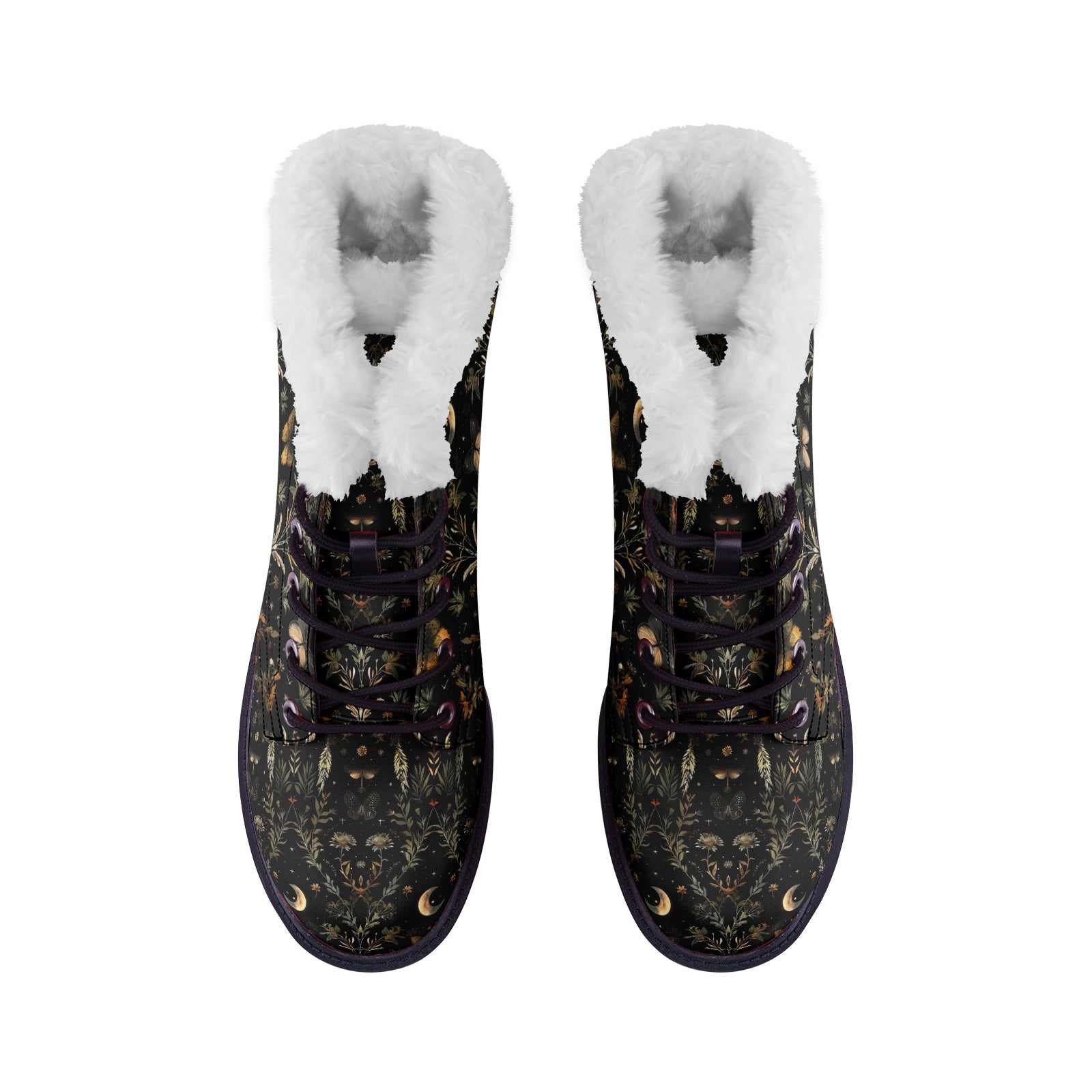 Moon Butterfly Floral Winter Boots
