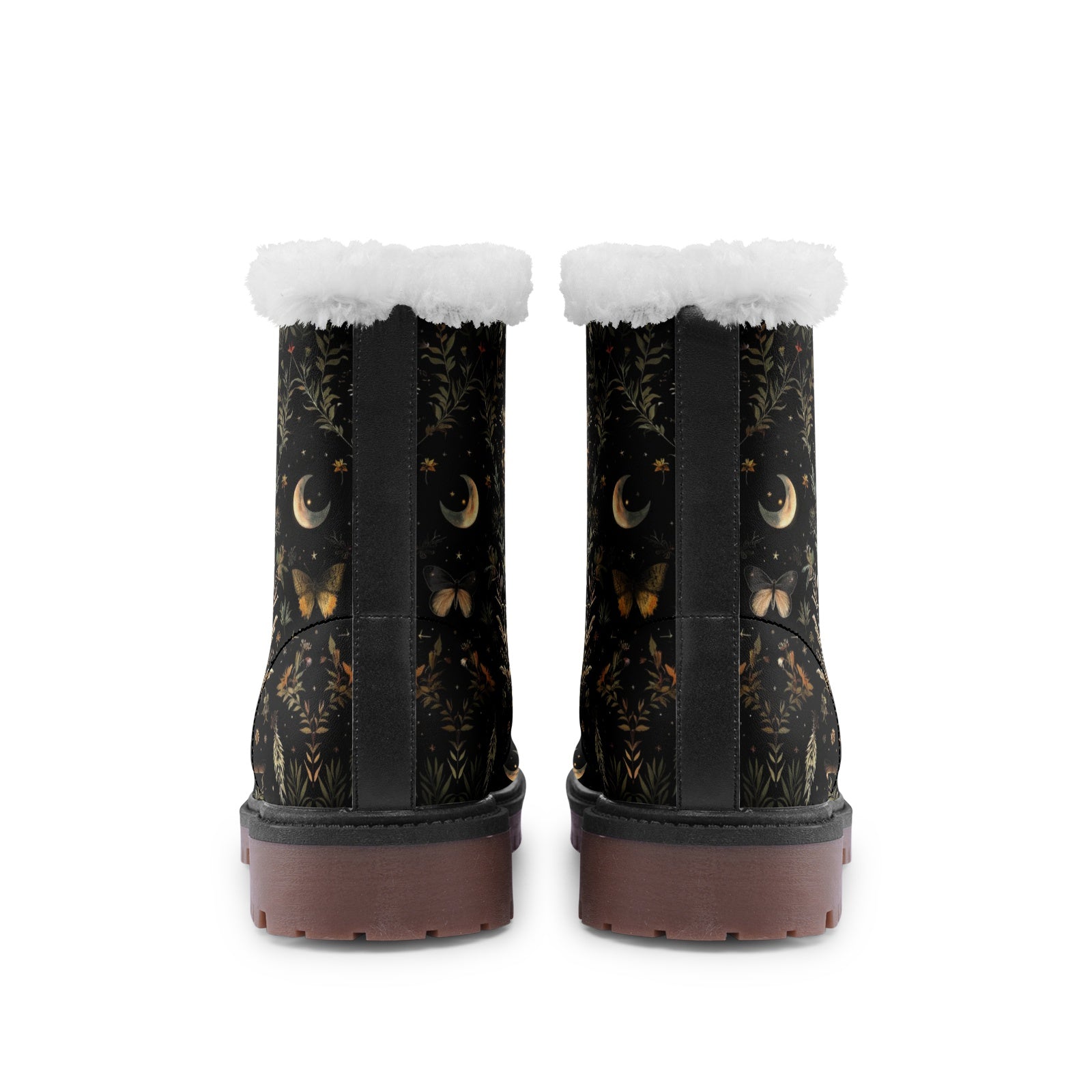 Moon Butterfly Floral Winter Boots