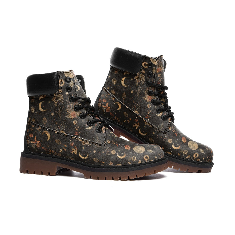 Cosmic Moon Floral Timber Boots Casual Lightweight