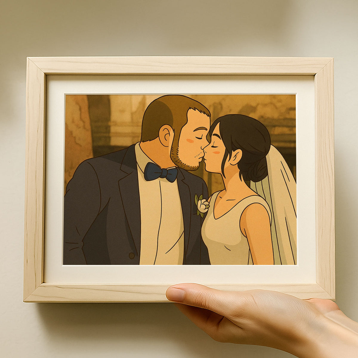 Charming Couple Wedding Art Print in Vibrant Cartoon Style – Perfect for Home Décor and Love Celebrations
 - 5