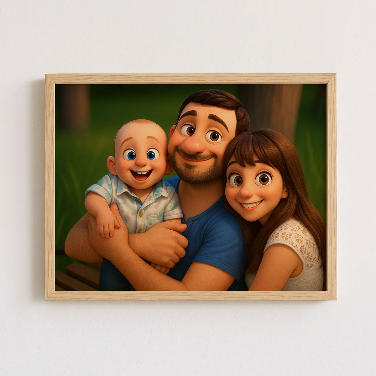 Charming Family Portrait in Playful Cartoon Style – Celebrate Love and Joy in Art
 - 5