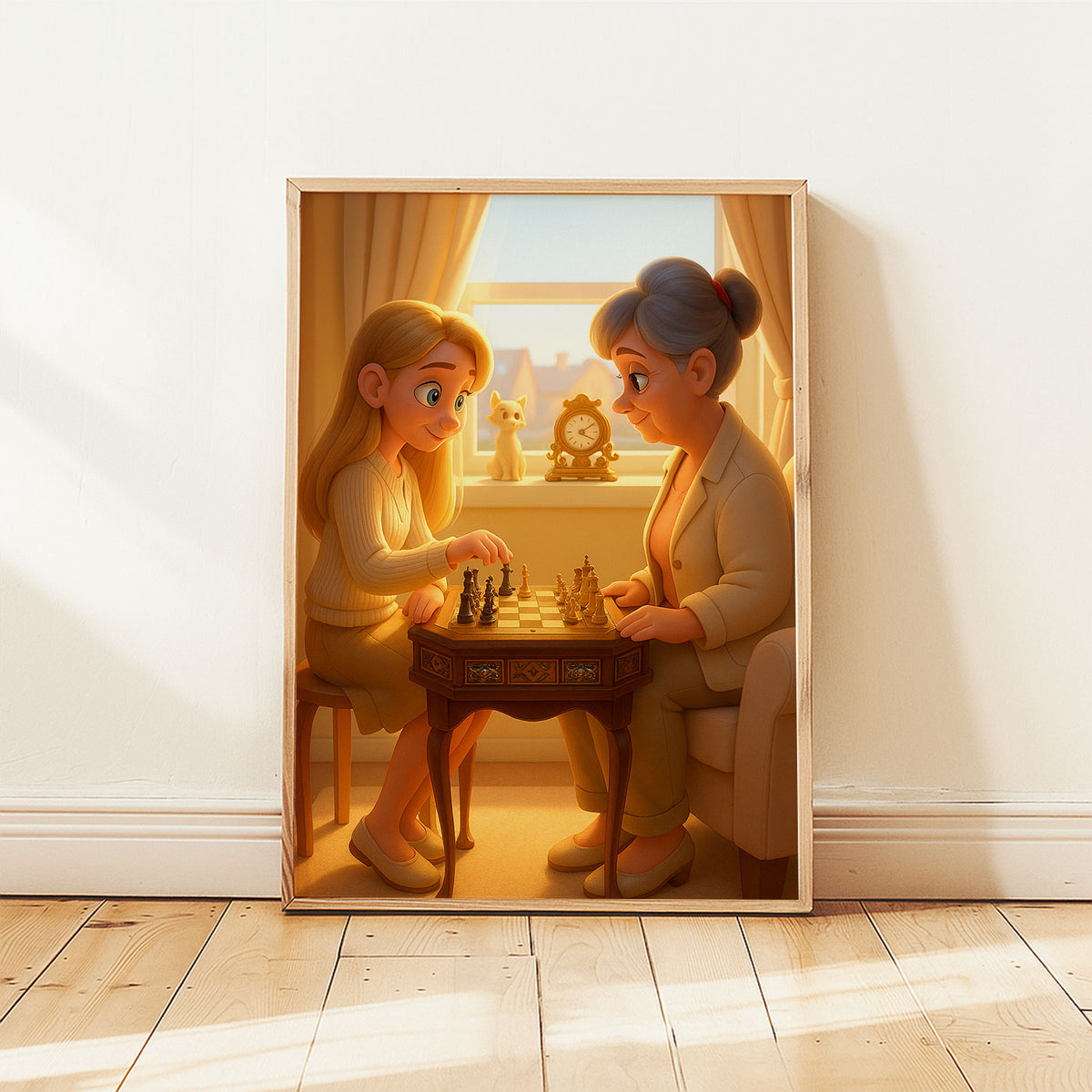 Heartwarming Cartoon Mom and Baby Art Print – Perfect for Nursery Decor and Family Love Reminders
 - 5