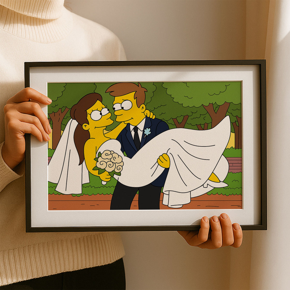 Charming Simpsons Wedding Art Print – Perfect Gift for Animation Lovers and Collectors
 - 5