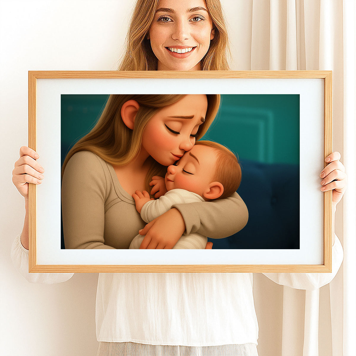 Heartwarming Disney-Inspired Art of a Mother and Baby: Cozy Moments Captured in Enchanting Illustrative Style
 - 5