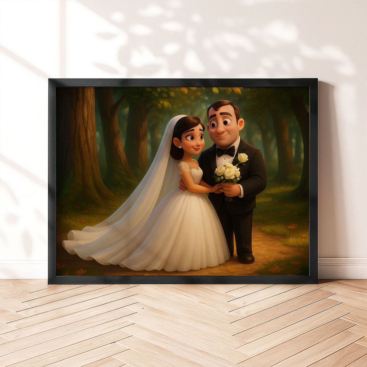 Charming Cartoon Wedding Couples Art Print – Perfect Love and Joy Decor for Weddings and Anniversaries
 - 5