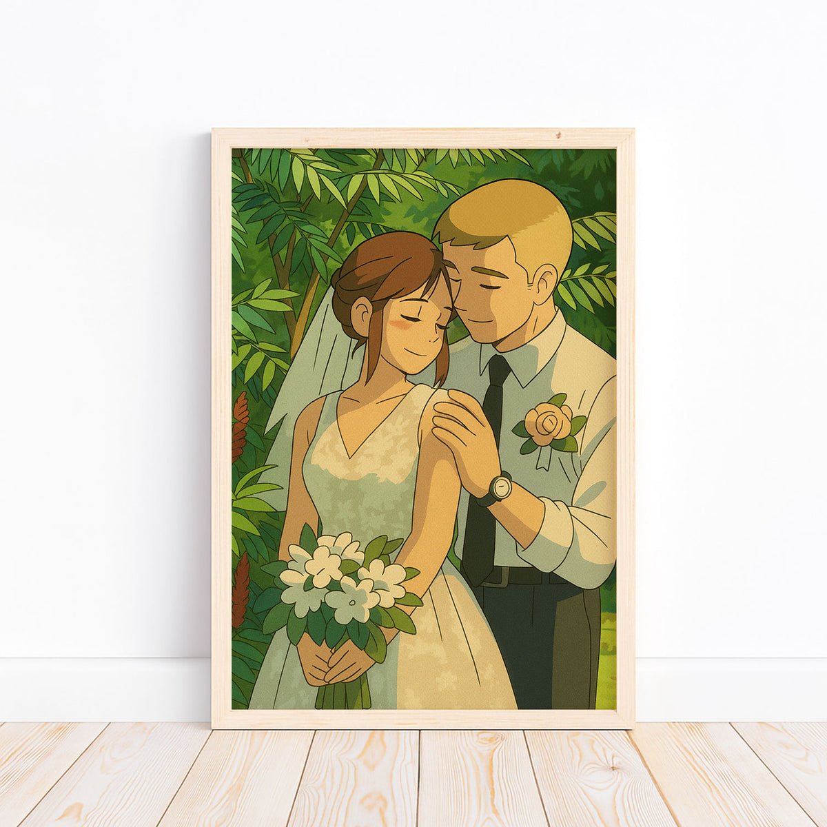 Captivating Anime-Style Wedding Couple Art Print – Perfect Gift for Newlyweds and Romantic Décor
 - 5
