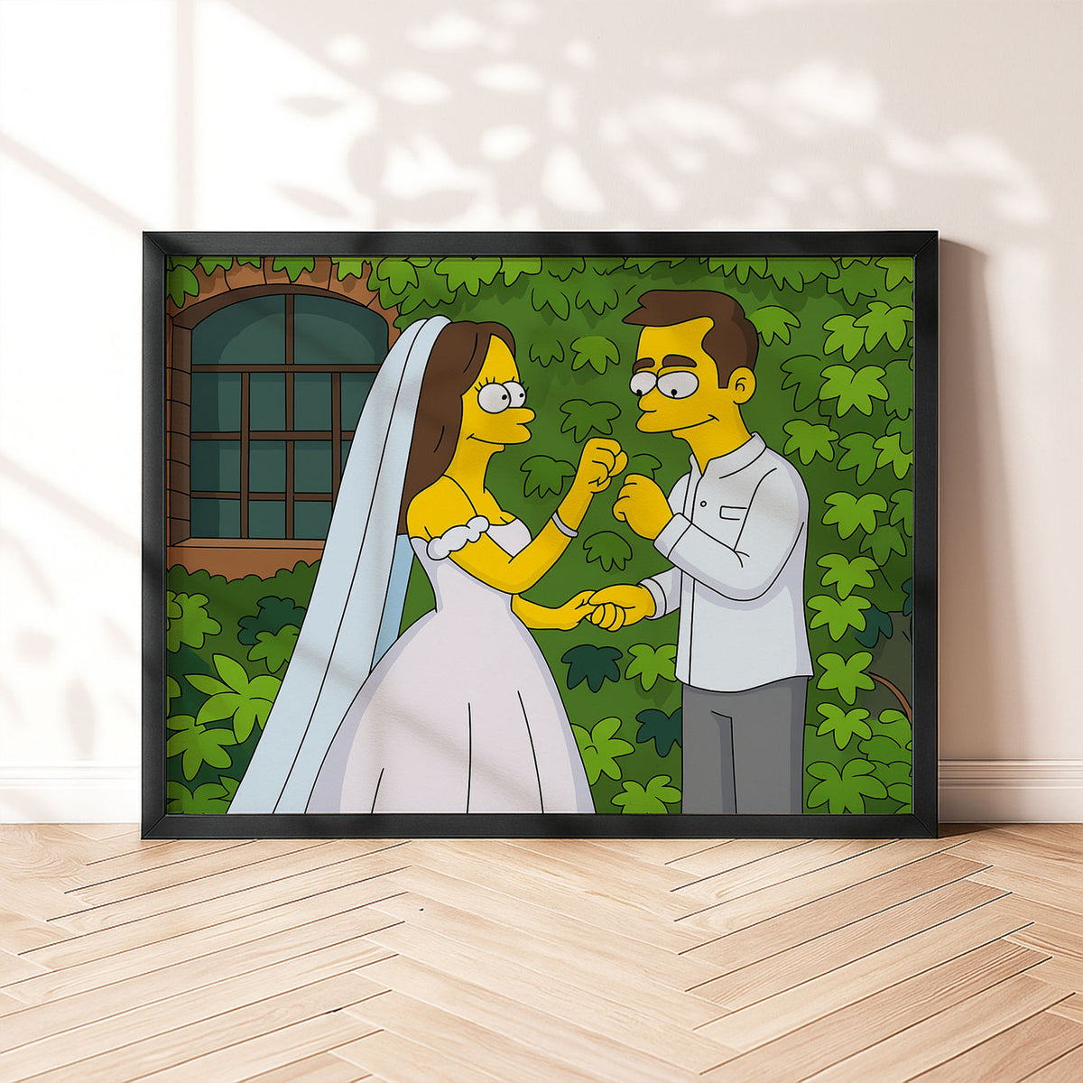 Whimsical Cartoon Wedding Art: Celebrate Love with Fun Couple in Bright Animated Style
 - 5