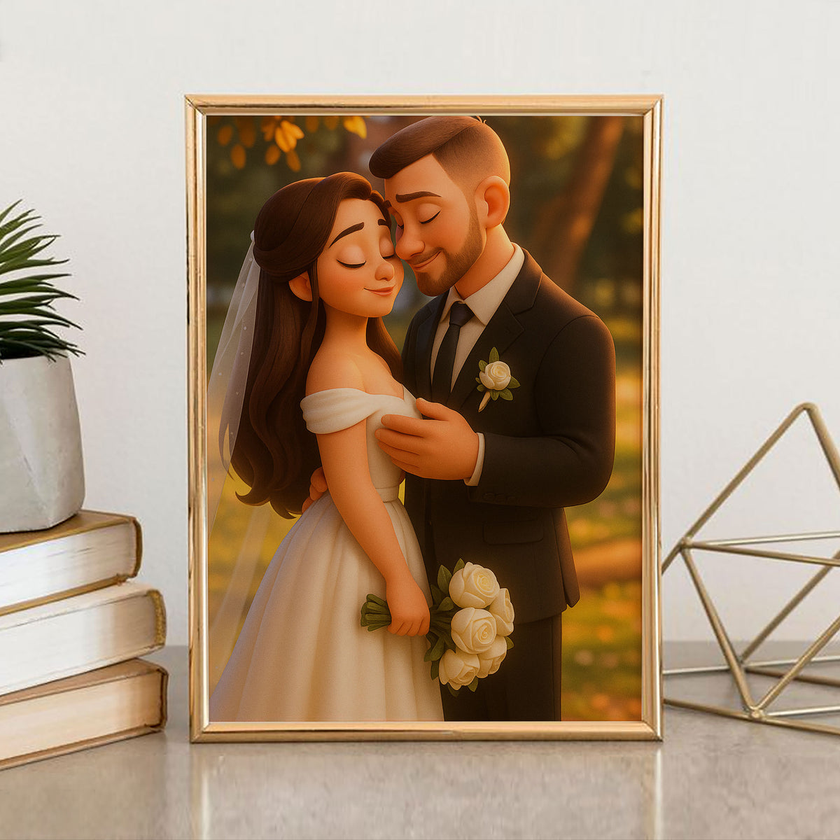Whimsical Wedding Kiss Illustration - Perfect for Celebrating Love in Charming Artwork
 - 5