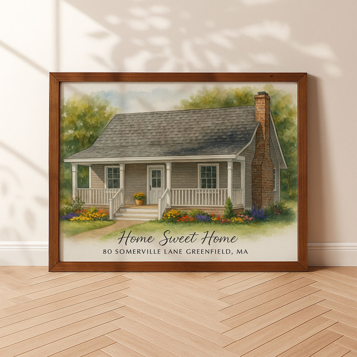 Custom Watercolor House Portrait - The Simmons Home at 534 Juniper Lane - Unique Wall Art for Home Decor
 - 5