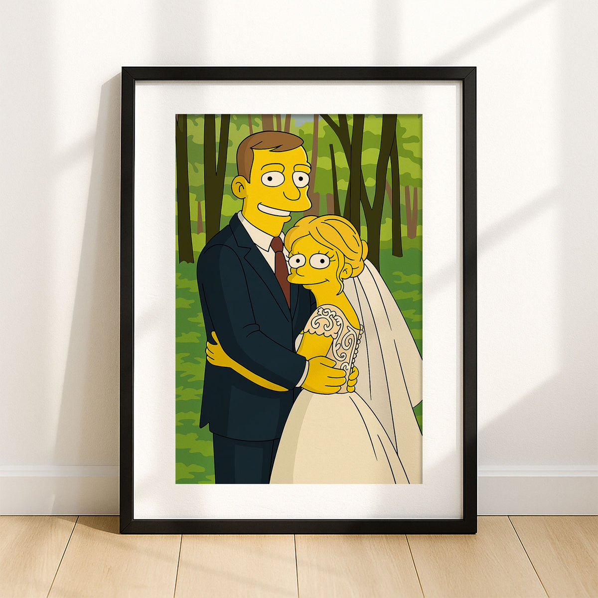 Whimsical Simpsons Wedding Art Print – Celebrate Love with Fun Cartoon Style Decor
 - 5
