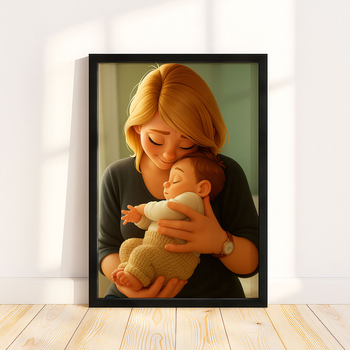 Charming Disney-Style Illustration of a Loving Mother with Baby - Perfect for Nursery Decor and Family Art
 - 5