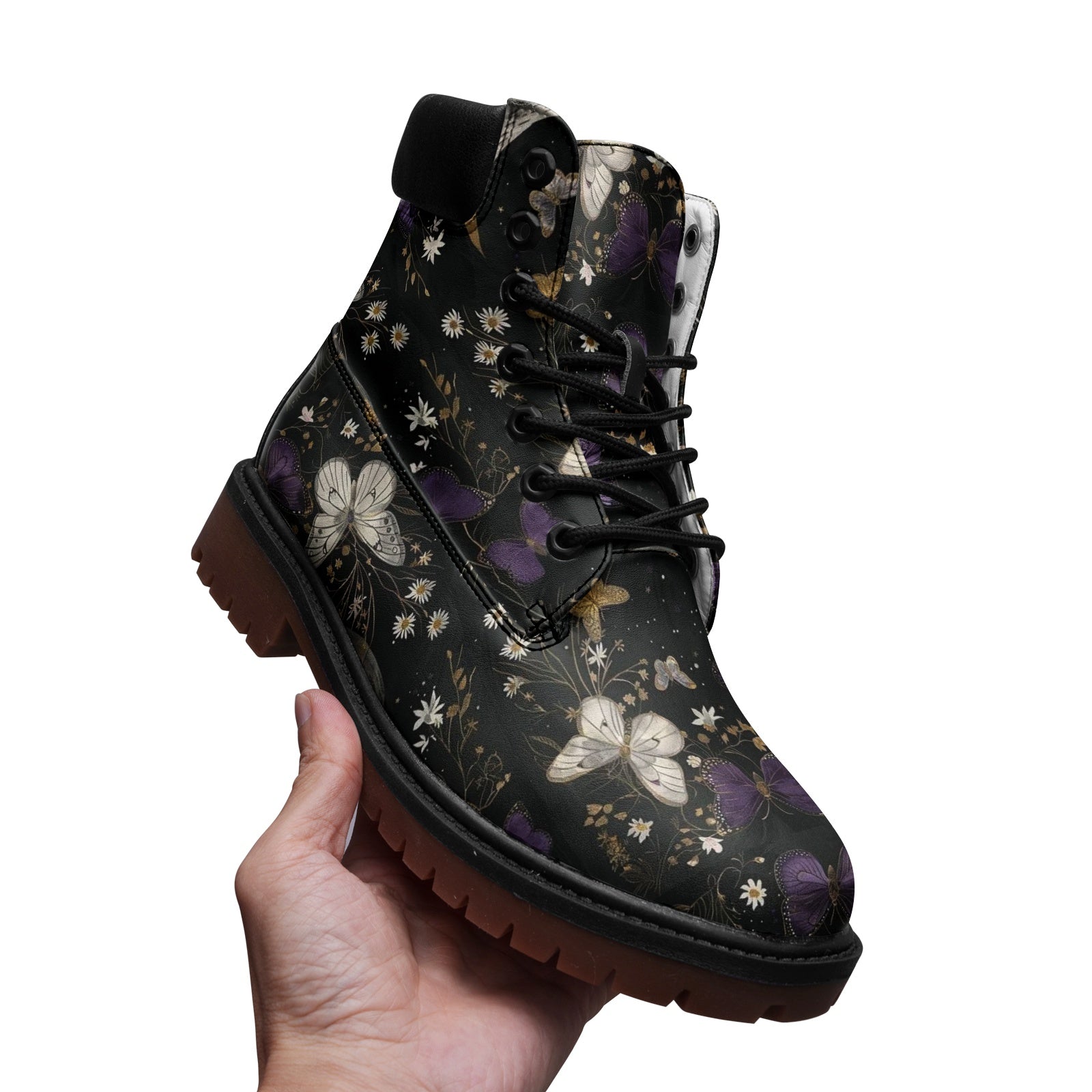 Moon Butterfly Floral Timber Boots Casual Lightweight TB