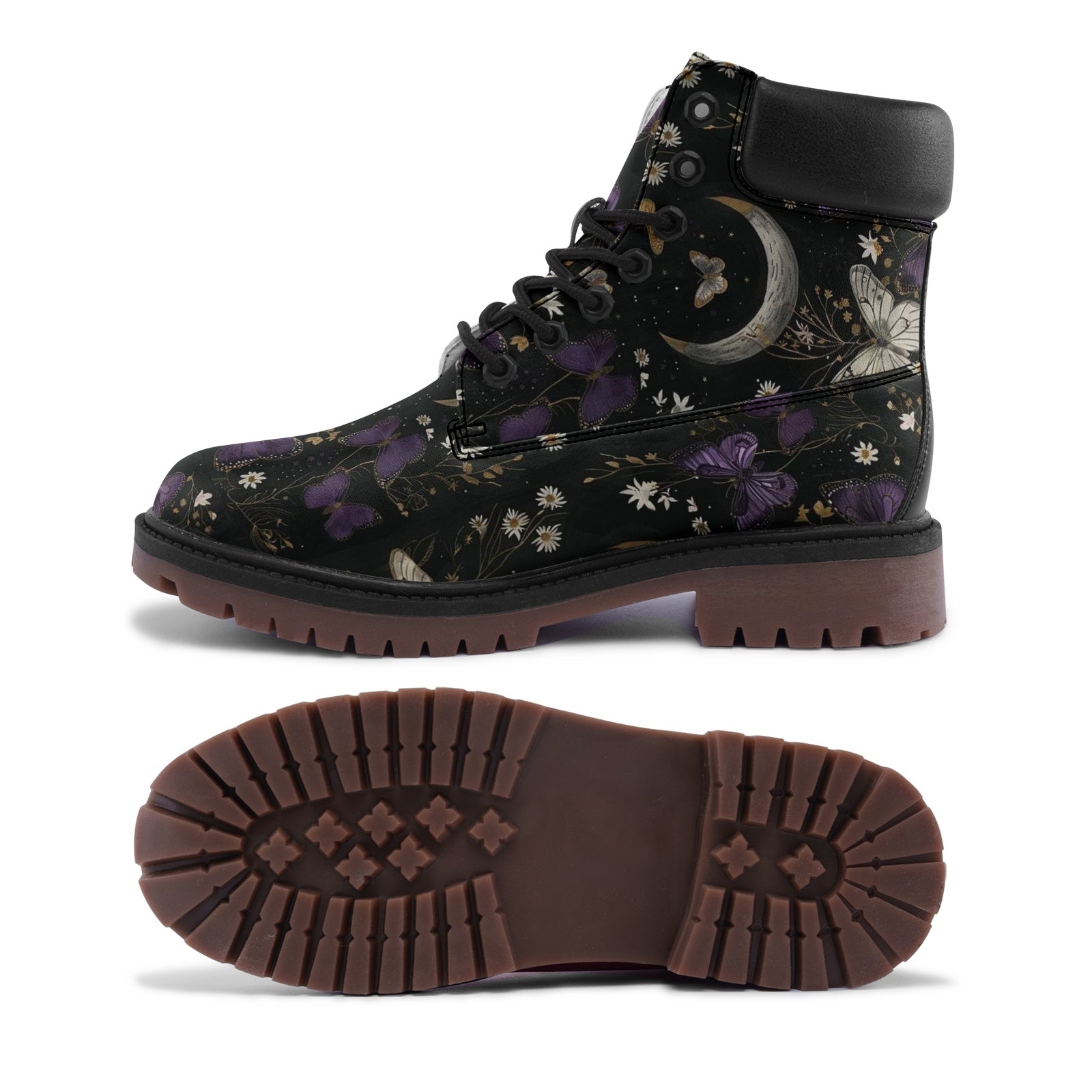 Moon Butterfly Floral Timber Boots Casual Lightweight TB