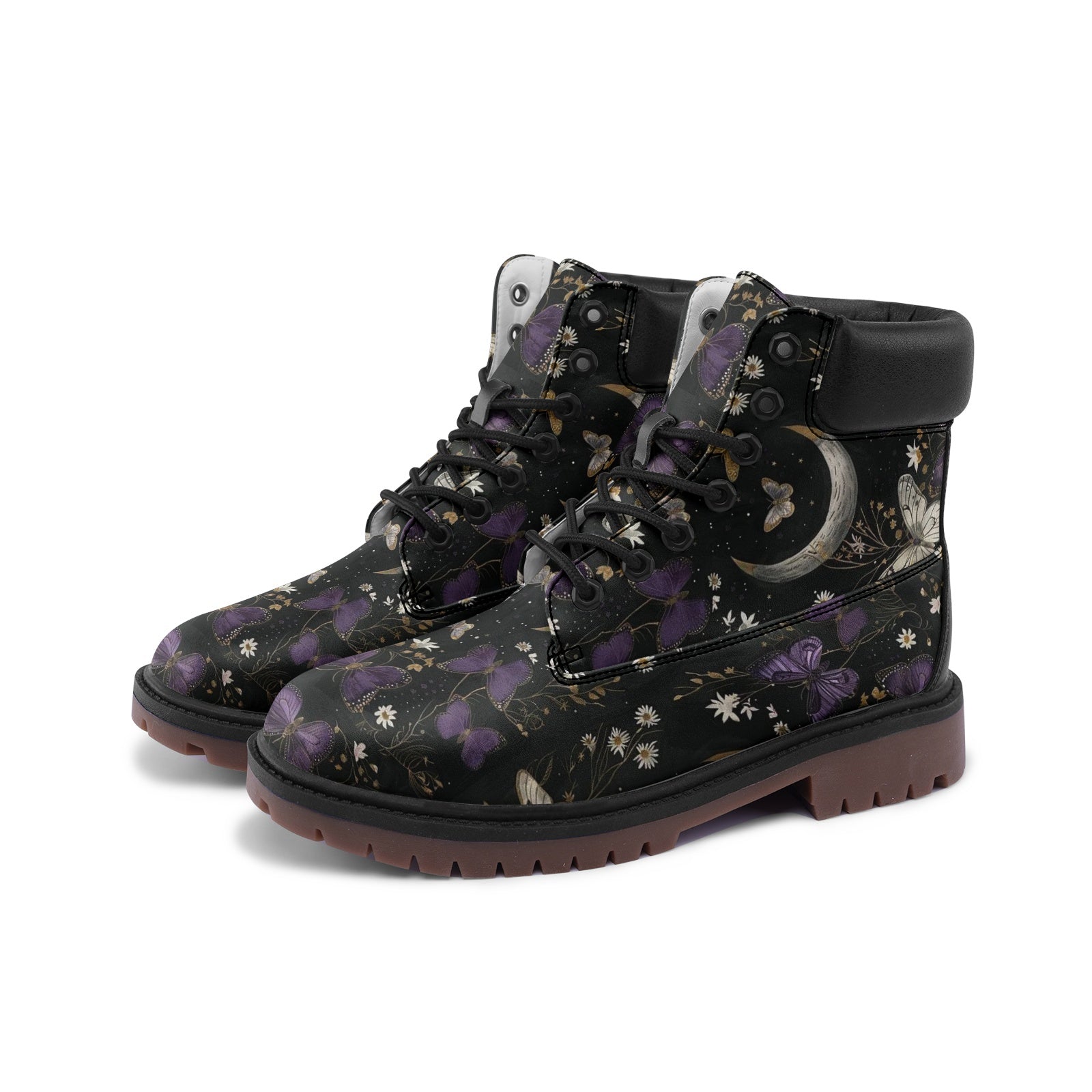 Moon Butterfly Floral Timber Boots Casual Lightweight TB