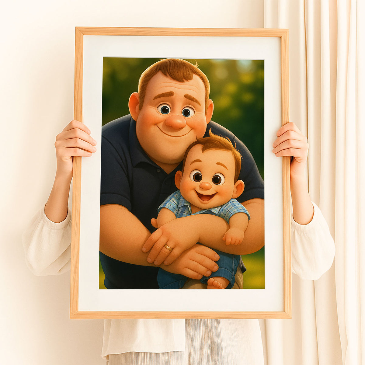 Heartwarming Cartoon Art of Father and Son - Perfect Gift for Dads, Family Decor, and Kids&#39; Rooms
 - 6