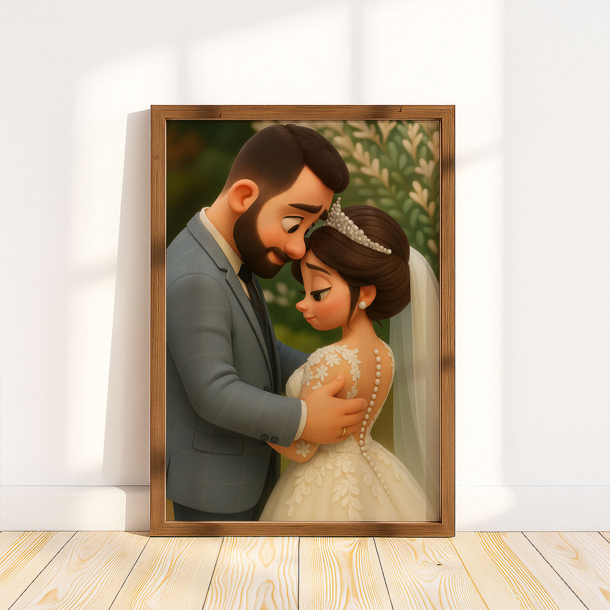 Whimsical Wedding Couple Art Print - Romantic Animated Style for Timeless Home Decor
 - 6